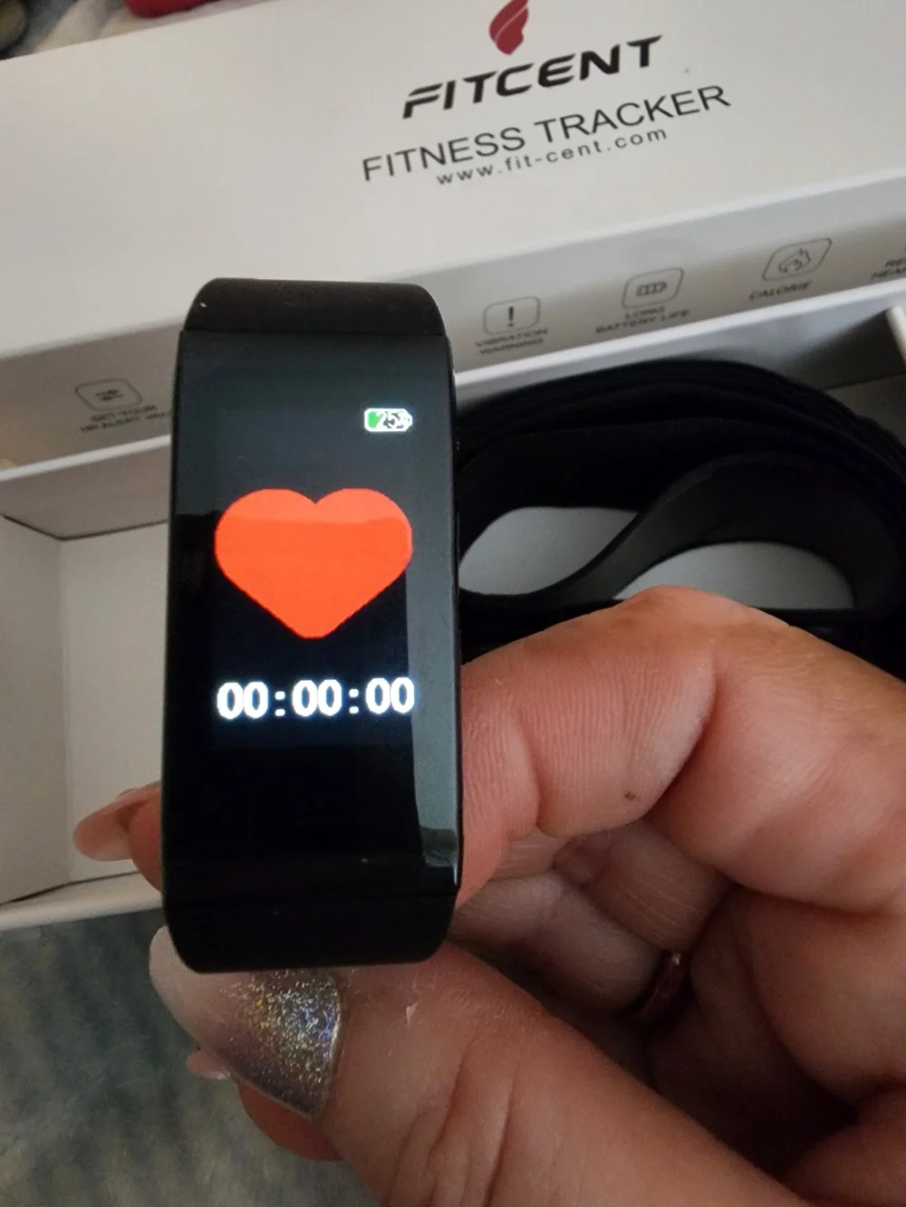 Black Fitness Tracker - Heart Rate & Activity Monitor
